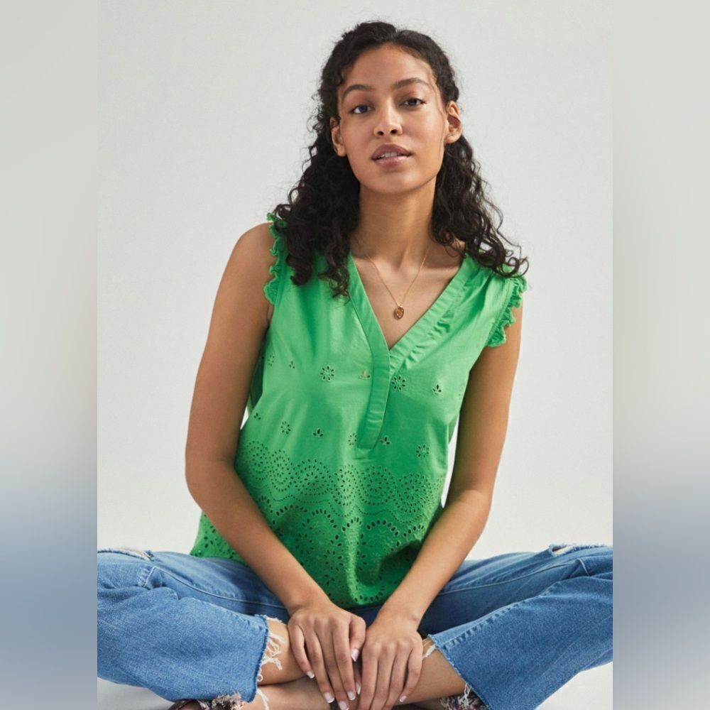 🆕 MAEVE | Beryl Eyelet Swing Tank Green Size Large NWT